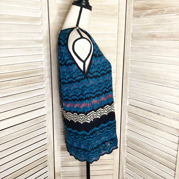 M Missoni Swing Tank Classic Zig Zag Teal Purple Pink M-L - Picture 5 of 10